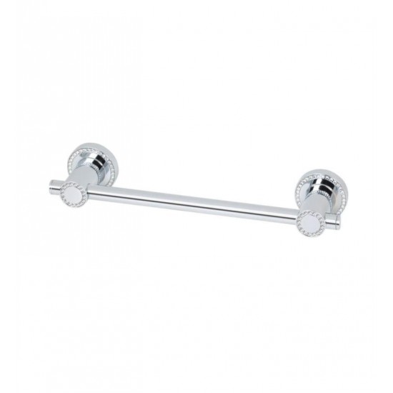 Topex A101030301 Crystal 12" Wall Mount Towel Bar with Swarovski Crystals in Chrome