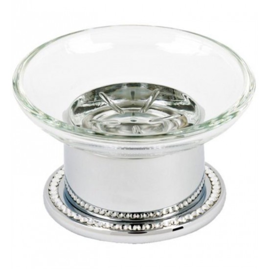 Topex A203080621 4 3/8" Free Standing Soap Dish with Swarovski Crystals in Chrome