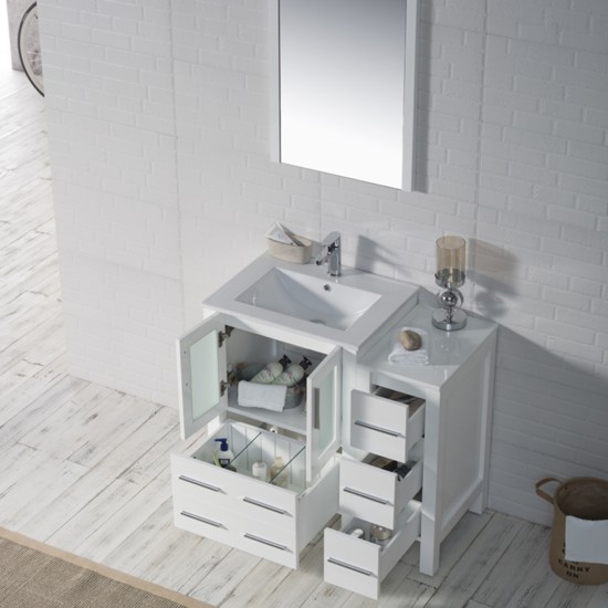 Sydney 36 Inch Vanity with Side Cabinet