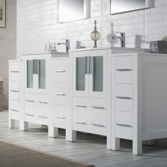 Sydney 84 Inch Vanity with Side Cabinet