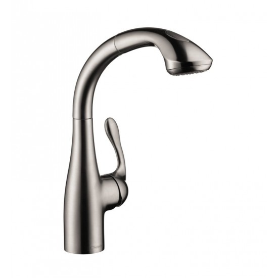 Hansgrohe 06461 Allegro E 9" Single Handle Deck Mounted 2-Spray Semi-Arc Pull-Out Kitchen Faucet
