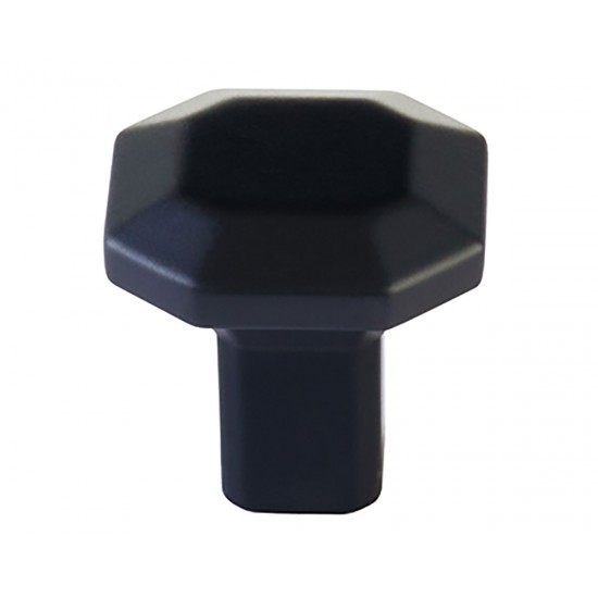 Emtek Hollywood Regency 1-1/4" Riviera Square Cabinet Knob (Flat Black)