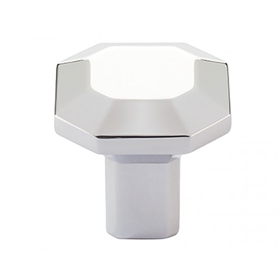 Emtek Hollywood Regency 1-1/4" Riviera Square Cabinet Knob (Polished Chrome)