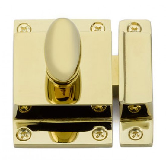 Emtek Solid Brass 2-1/4" Cabinet Latch (Unlacquered Polished Brass)