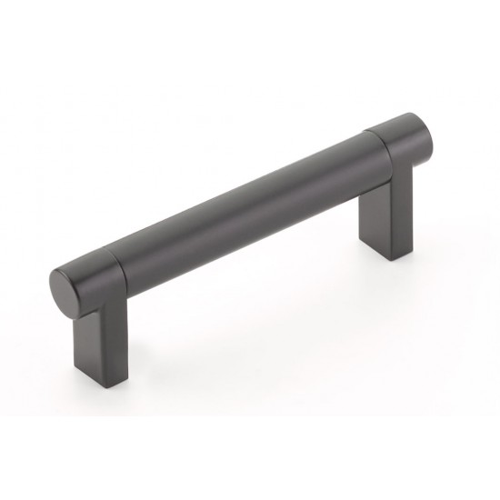 Emtek Select 3-1/2" Center-to-Center Smooth Cabinet Pull (Flat Black)