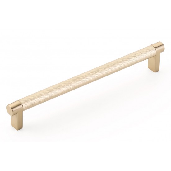 Emtek Select 8" c.c. Knurled Cabinet Pull (Satin Brass)