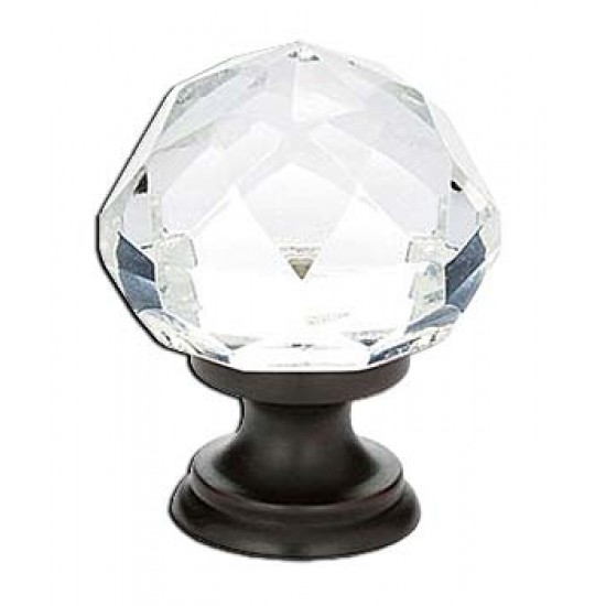 Emtek 1" Diamond Glass Cabinet Knob - (Oil Rubbed Bronze)