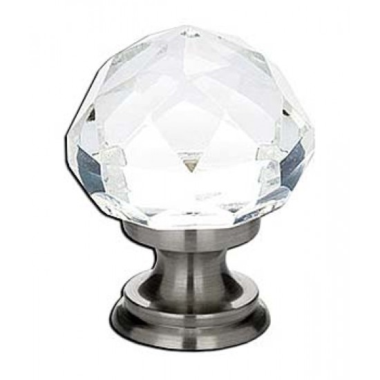 Emtek 1" Diamond Crystal Cabinet Knob - (Pewter)