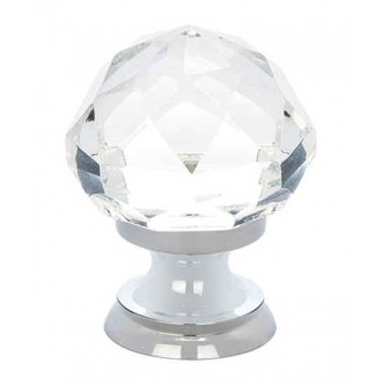 Emtek 1-1/4" Diamond Glass Cabinet Knob - (Polished Chrome)
