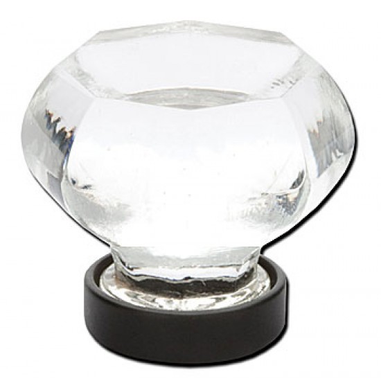 Emtek 1-1/4" Old Town Clear Glass Cabinet Knob - (Oil Rubbed Bronze)