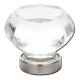 Emtek 1-1/4" Old Town Clear Crystal Cabinet Knob - (Satin Nickel)