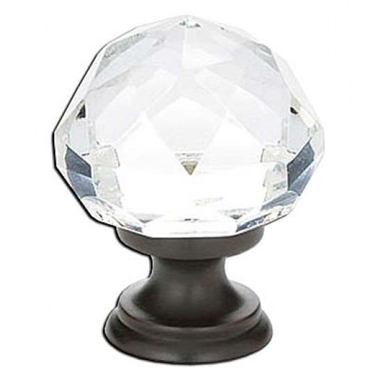 Emtek 1-1/4" Diamond Crystal Cabinet Knob - (Oil Rubbed Bronze)