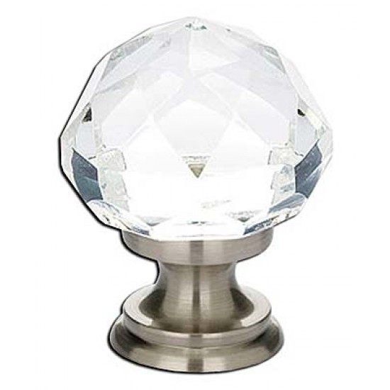 Emtek 1-1/4" Diamond Crystal Cabinet Knob - (Satin Nickel)
