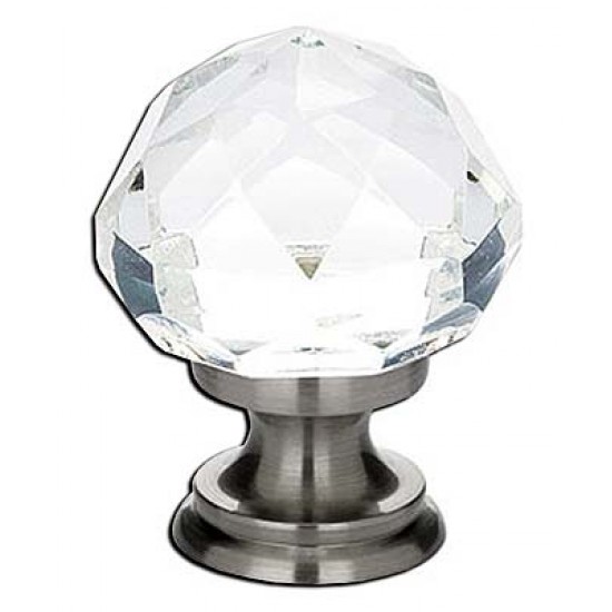 Emtek 1-1/4" Diamond Crystal Cabinet Knob - (Pewter)