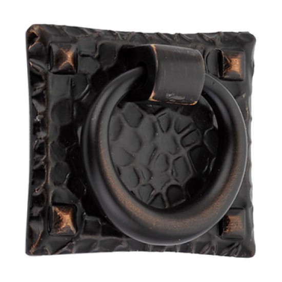 Emtek Arts and Crafts 1-3/4" Hammered Cabinet Ring Pull (Oil Rubbed Bronze)