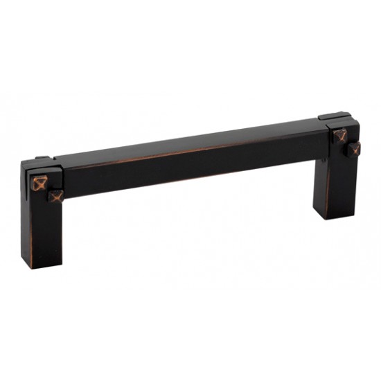 Emtek Arts and Crafts 3-1/2" c.c. Tenon and Mortise Cabinet Pull (Oil Rubbed Bronze)