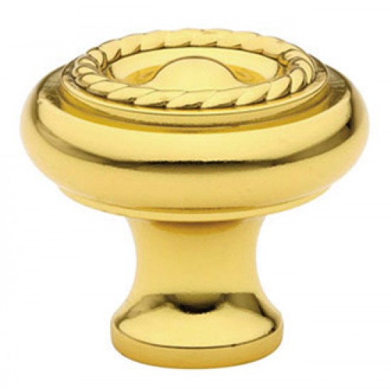 Emtek Solid Brass 1-3/4" Rope Wardrobe Cabinet Knob (Unlacquered Brass)