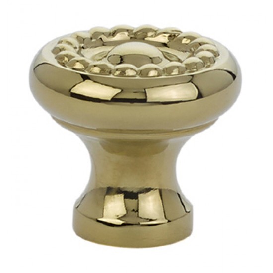 Emtek Solid Brass 1" Rope Cabinet Knob (Unlacquered Brass)