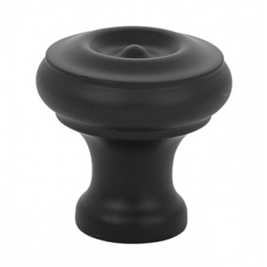 Emtek Solid Brass 1" Cabinet Knob (Flat Black)