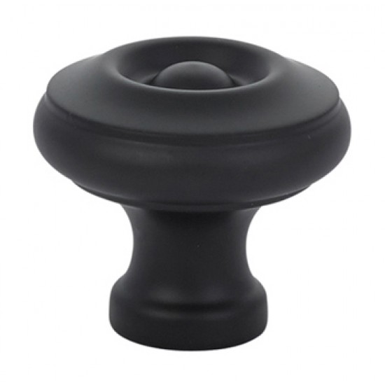 Emtek Solid Brass 1-1/4" Cabinet Knob (Flat Black)