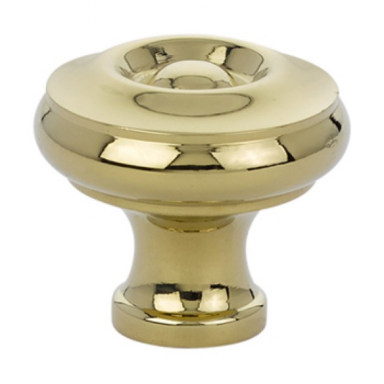 Emtek Solid Brass 1-1/4" Cabinet Knob (Unlacquered Brass)