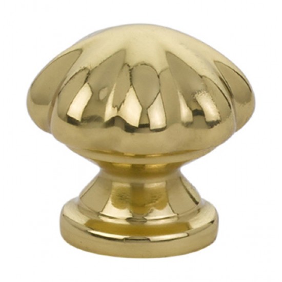 Emtek Solid Brass Melon 1" Cabinet Knob (Unlacquered Brass)