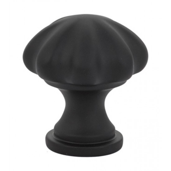 Emtek Solid Brass Melon 1-1/4" Cabinet Knob (Flat Black)