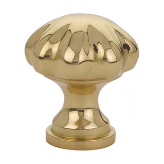Emtek Solid Brass Melon 1-1/4" Cabinet Knob (Unlacquered Brass)