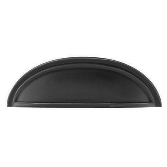 Emtek Solid Brass 4" c.c. Cabinet Cup Pull (Flat Black)