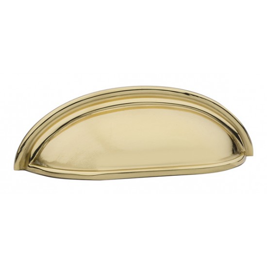 Emtek Solid Brass 3" Center-to-Center Cabinet Cup Pull (Unlacquered Brass)