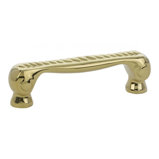 Emtek Solid Brass 3" Center-to-Center Rope Cabinet Pull (Unlacquered Brass)