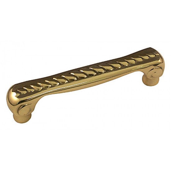 Emtek Solid Brass 6" Center-to-Center Rope Cabinet Pull (Unlacquered Brass)