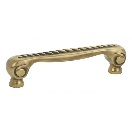 Emtek Solid Brass 4" c.c. Rope Cabinet Pull (French Antique)