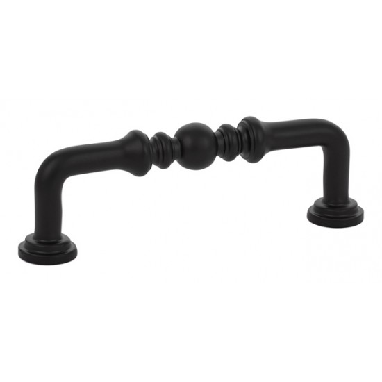 Emtek Solid Brass 3-1/2" c.c. Cabinet Pull (Flat Black)