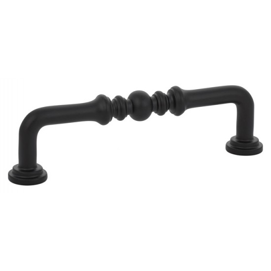 Emtek Solid Brass 6" Center-to-Center Cabinet Pull (Flat Black)