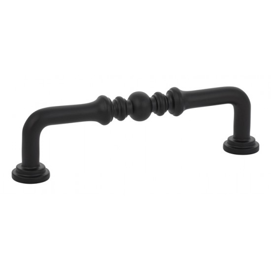 Emtek Solid Brass 4" Center-to-Center Cabinet Pull (Flat Black)