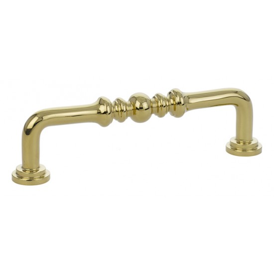 Emtek Solid Brass 4" Center-to-Center Cabinet Pull (Unlacquered Brass)