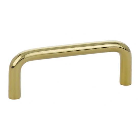 Emtek Solid Brass 3" Center-to-Center Cabinet Pull (Unlacquered Brass)