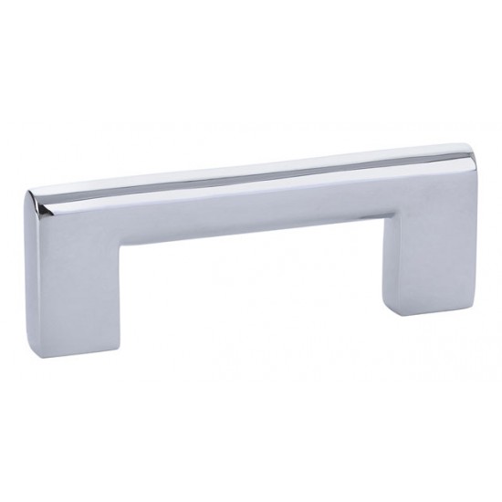 Emtek Contemporary Brass 3" c.c. Trail Cabinet Pull (Polished Chrome)