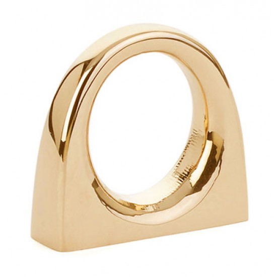 Emtek Contemporary Brass 1" (25mm) Center-to-Center Ring Cabinet Knob (Unlacquered Brass)