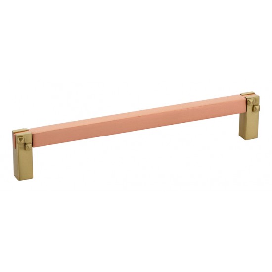 Emtek Arts and Crafts 6" (152mm) Center-to-Center Tenon and Mortise Cabinet Pull (Satin Brass/Copper)