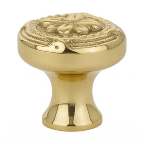 Emtek Ribbon and Reed 1-1/4" (32mm) Knob (Unlaquered Brass)