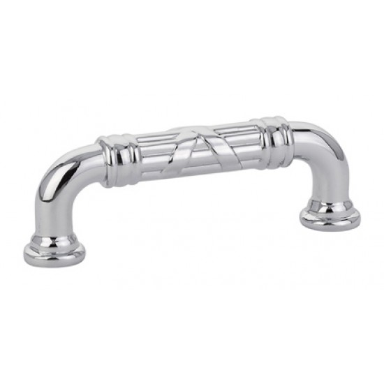 Emtek Ribbon and Reed 3" Center-to-Center Estate Pull (Polished Chrome)