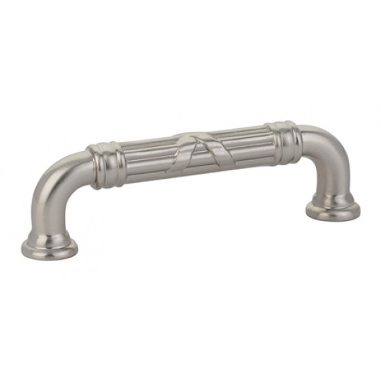 Emtek Ribbon and Reed 3-1/2" Center-to-Center Estate Pull (Satin Nickel)