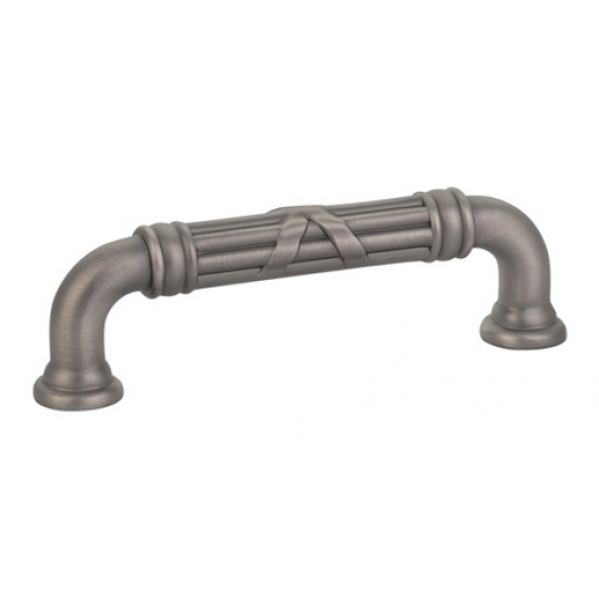 Emtek Ribbon and Reed 3-1/2" Center-to-Center Estate Pull (Pewter)