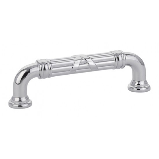 Emtek Ribbon and Reed 3-1/2" Center-to-Center Estate Pull (Polished Chrome)