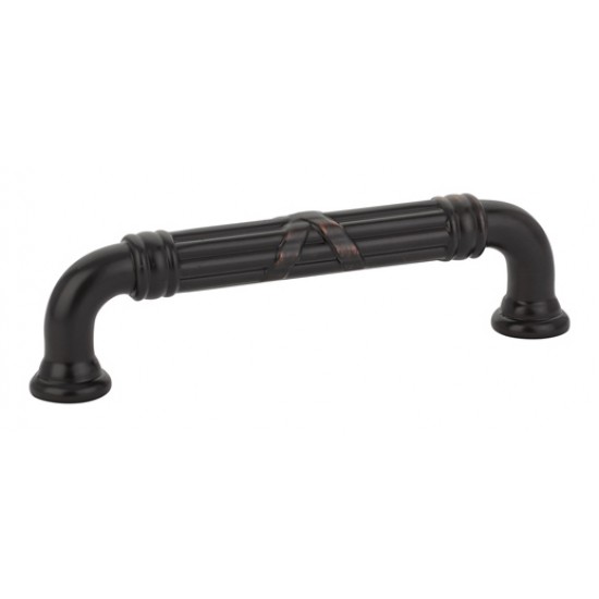 Emtek Ribbon and Reed 4" Center-to-Center Estate Pull (Oil Rubbed Bronze)