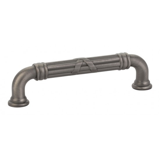 Emtek Ribbon and Reed 4" Center-to-Center Estate Pull (Pewter)