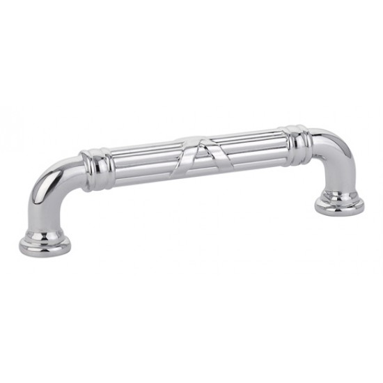 Emtek Ribbon and Reed 4" Center-to-Center Estate Pull (Polished Chrome)