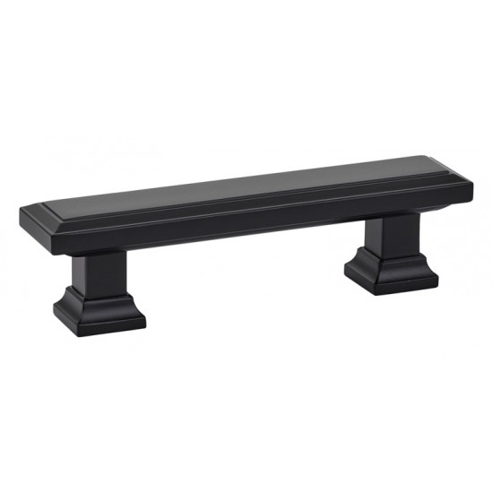 Emtek Geometric 3" Center-to-Center Rectangular Pull (Flat Black)